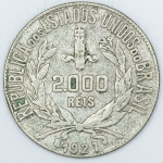 Numismática, Brasil. Moeda de 2000 RÉIS 1927 