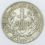 Numismática, Brasil. Moeda de 2000 RÉIS 1931 