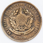 Numismática, Brasil. Moeda de 20 RÉIS 1910 