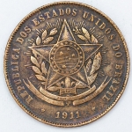 Numismática, Brasil. Moeda de 20 RÉIS 1911 
