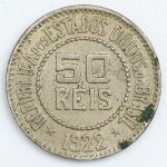 Numismática, Brasil. Moeda de 50 RÉIS 1922 