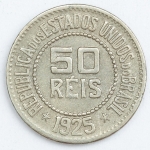 Numismática, Brasil. Moeda de 50 RÉIS 1925 