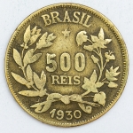 Numismática, Brasil. Moeda de 500 RÉIS 1930 
