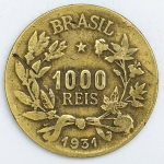 Numismática, Brasil. Moeda de 1000 RÉIS 1931 
