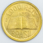 Numismática, Brasil. Moeda de 1000 RÉIS (JOSÉ DE ANCHIETA) 1935 MÓDULO MAIOR - 26,8mm