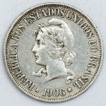 Numismática, Brasil. Moeda de 500 RÉIS - V GRAMMAS 1906 