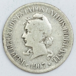 Numismática, Brasil. Moeda de 500 RÉIS - V GRAMMAS 1907 