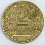 Numismática, Brasil. Moeda de 2 CRUZEIROS 1942 
