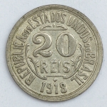 Numismática, Brasil. Moeda de 20 RÉIS 1918 