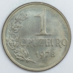 Numismática, Brasil. Moeda de 1 CRUZEIRO 1978 