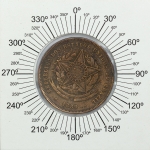 Numismática, Brasil. Moeda de 20 RÉIS 1889 Reverso Inclinado