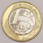 Numismática, Brasil. Moeda de 1 Real, ano 1998. Alpaca. Tiragem 18.000.000. Escassa. V. 535 .