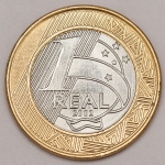 Numismática, Brasil. Moeda de 1 Real, ano 2002. Juscelino Kubitschek. Centenário. Reverso inclinado à direita. Oportunidade. V. 537.