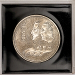 Numismática, Brasil. Moeda de 20 Cruzeiros, 1972. Sesquicentenário da Independência, Prata. Na caixa de acrílico do Banco Central.