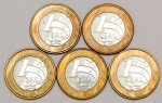 Numismática, Brasil. Lote com 5 moedas de 1 Real das Olimpíadas 2016. Sem repetição.