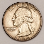 Numismática, U.S.A. Quarter Dollar, ano 1963 D. Prata 900. 6.75g, 24.3mm. Escassa. KM#164.