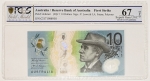 Numismática, Australia. Cédula de 10 dollars 2017 Polimero PMG 67 OPQ