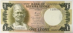 Numismática, Sierra Leone. Cédula  de 1 Leone 1974 P-5a FE