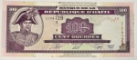 Numismática, Haiti. Cédula de 100 Gourges FE Manchas