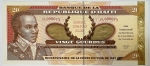 Numismática, Haiti. Cédula 20 Gourdes 2001 FE