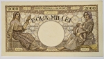 Numismática, Romania. Cédula de 2000 Lei 1941 P-53a Sob+/FE 