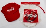 Colecionismo - Boné da Coca Cola - Vermelho com logo Branco - regulagem em velcro - junto uma bolsa plástica da Coca Cola 