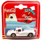 Colecionismo - Miniatura Majorete - Chevrolet  Corvete 68 -Branco - Decoração da Coca Cola Company