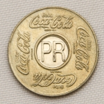 Colecionismo - Ficha para máquina automática de refrigerantes - Coca Cola - Bimetálica - Estado PR