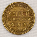 Colecionismo - Linda ficha com face da estátua da Liberdade - Walnut ST - Morgan Town - West Virginia - Select Books & Video