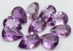 Ametistas. 10 peças. 11,2 ct no total. Lapidação gota.