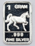 Numismática. Prata 999. 1 grama. Colecional. Estimada e muito colecionável. Cavalo. 