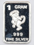Numismática. Prata 999. 1 grama. Colecional. Estimada e muito colecionável. Macaco. 