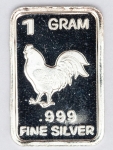 Numismática. Prata 999. 1 grama. Colecional. Estimada e muito colecionável. Galo. 