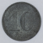Numismática. Magnífica peça. Proveniente de importante coleção adquirida na Alemanha. Notgeld. 10 Pfennig 1917. Tutlingen. Allgemeine Ortskrankenkasse. Seguro Saúde.