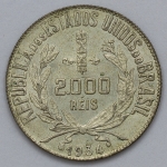 Numismática, Brasil. 2000 Réis 1934. Prata. Perfeita.