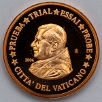 Numismática, Vaticano. 2006. Curiosidade. Prueba - Trial - Essai - Proba. 2 - 25 mm.