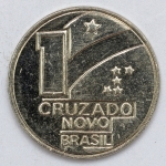 Numismática, Brasil. Curiosidade. 1 Cruzado. Novo. 1990. Produção Chinesa. Cópia.