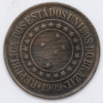Numismática, Brasil. 40 Réis 1909. 