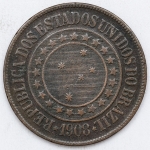 Numismática, Brasil. 40 Réis 1908.