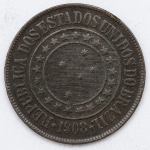 Numismática, Brasil. 40 Réis 1908. Linda.