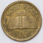 Numismática, Brasil. 1000 Réis 1935. Módulo Maior.