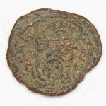 Numismática, Império Bizantino. 4 Nummi. Pentanummium. Século V - VII d.C. 16 mm. 1,8 g.