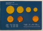 Numismática, Holanda. Cartela Flor de Cunho com 6 moedas + um token. Ano de 1988.
