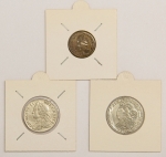 Numismática. Curiosidades. 3 peças.