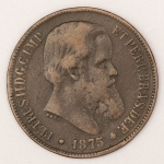 Numismática, Brasil. 40 Réis 1875.