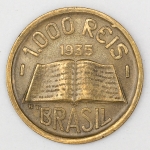 Numismática, Brasil. 1000 Réis 1935. Módulo maior.