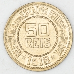 Numismática, Brasil. 50 Réis 1918. Linda.