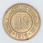Numismática, Brasil. 50 Réis 1919. Linda.