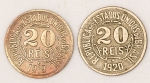 Numismática, Brasil. 2 Peças de 20 Réis 1919-1920.
