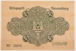 Numismática, Alemanha. Kriegsgeld. Ravensburg. 1919. `Dinheiro de Guerra`.